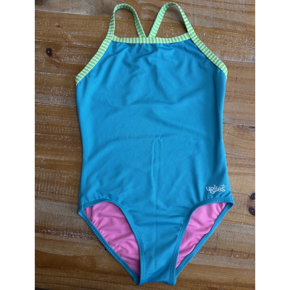 Dolfin Uglies Swimsuit Girl's 14 One Piece Swimwear Stretch Beach‎ Cross back